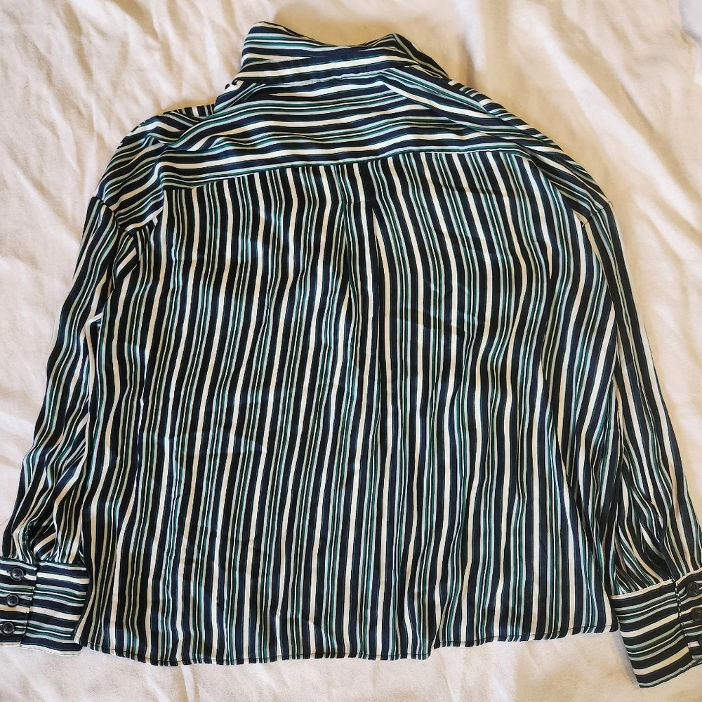 Free People Striped Blouse Size Large Boho Flowy Lightweight Top